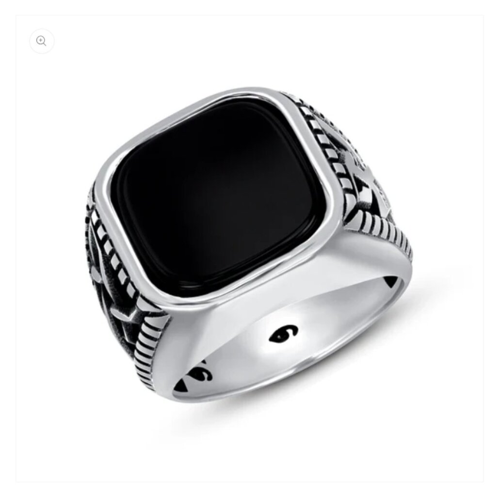 Sterling Silver 925 Oxidized Men's Ring